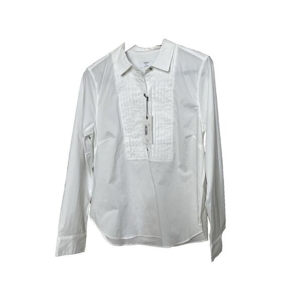 UNTUCKit Size 12 tuxedo Dominique Popover Blouse Shirt Top Rhinstone Buttons - Picture 1 of 13